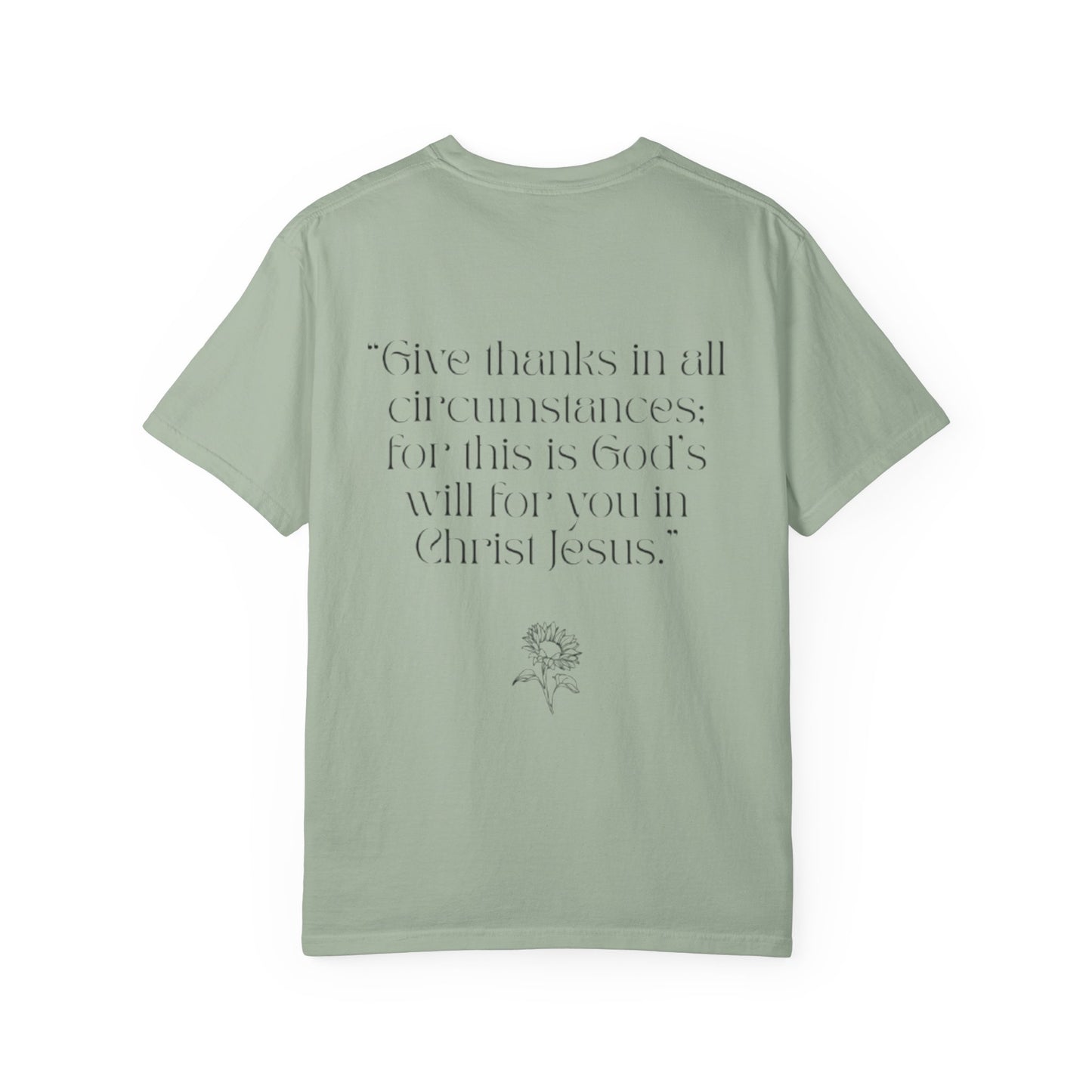 Grateful Floral T-Shirt — 'Grateful' Front with Scripture Back (Christian Faith Tee)