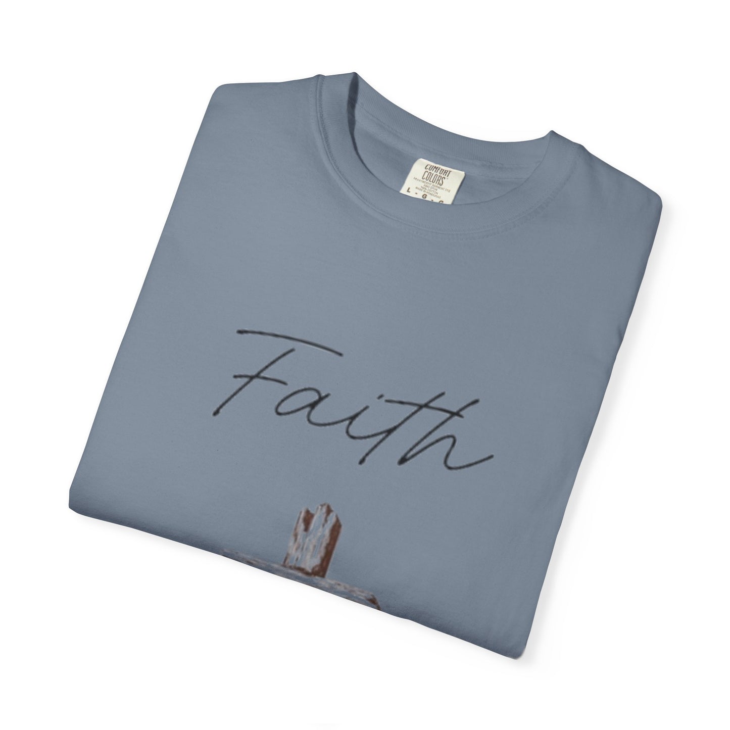 Faith Cross T‑Shirt — Christian Scripture Deuteronomy 31:8 Tee
