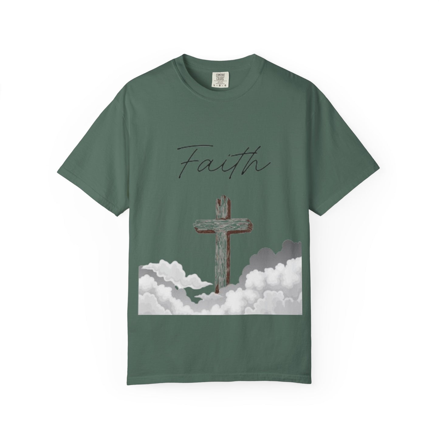 Faith Cross T‑Shirt — Christian Scripture Deuteronomy 31:8 Tee
