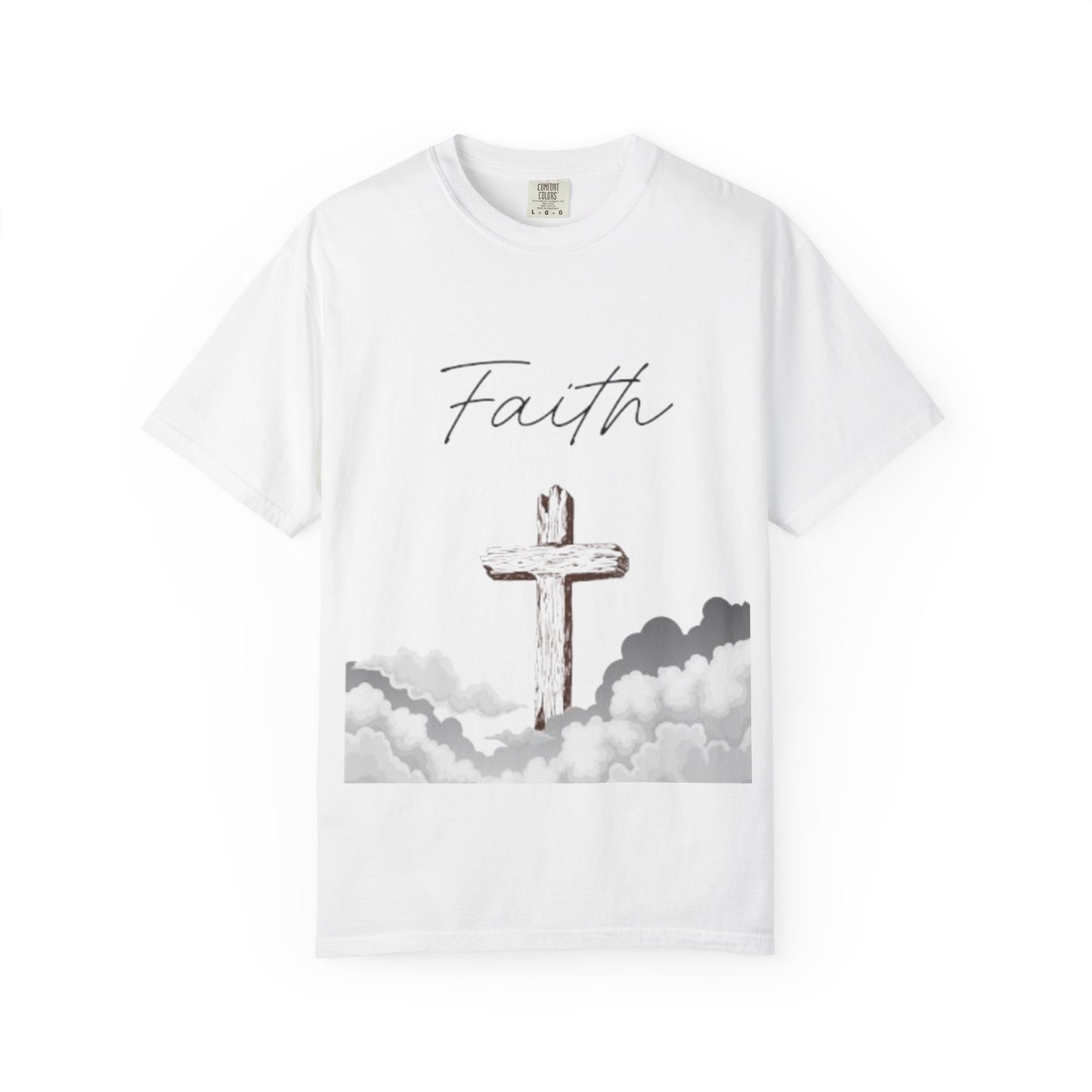 Faith Cross T‑Shirt — Christian Scripture Deuteronomy 31:8 Tee