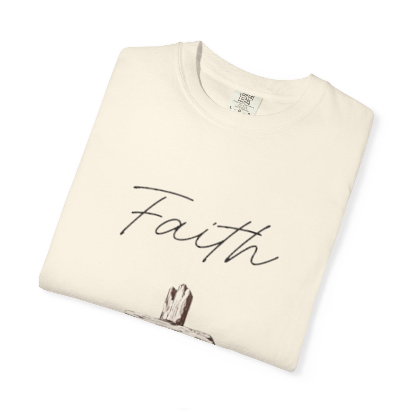 Faith Cross T‑Shirt — Christian Scripture Deuteronomy 31:8 Tee