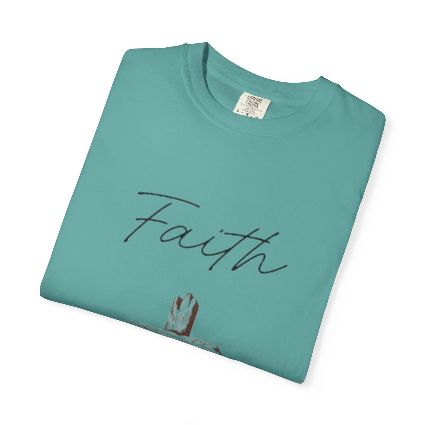Faith Cross T‑Shirt — Christian Scripture Deuteronomy 31:8 Tee