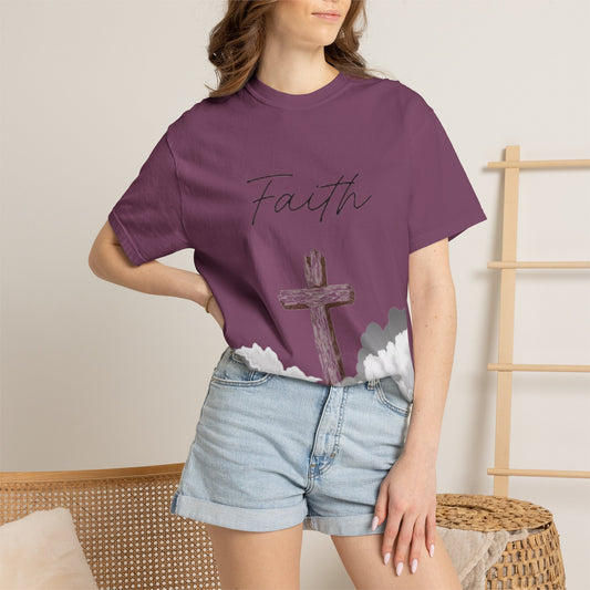 Faith Cross T‑Shirt — Christian Scripture Deuteronomy 31:8 Tee
