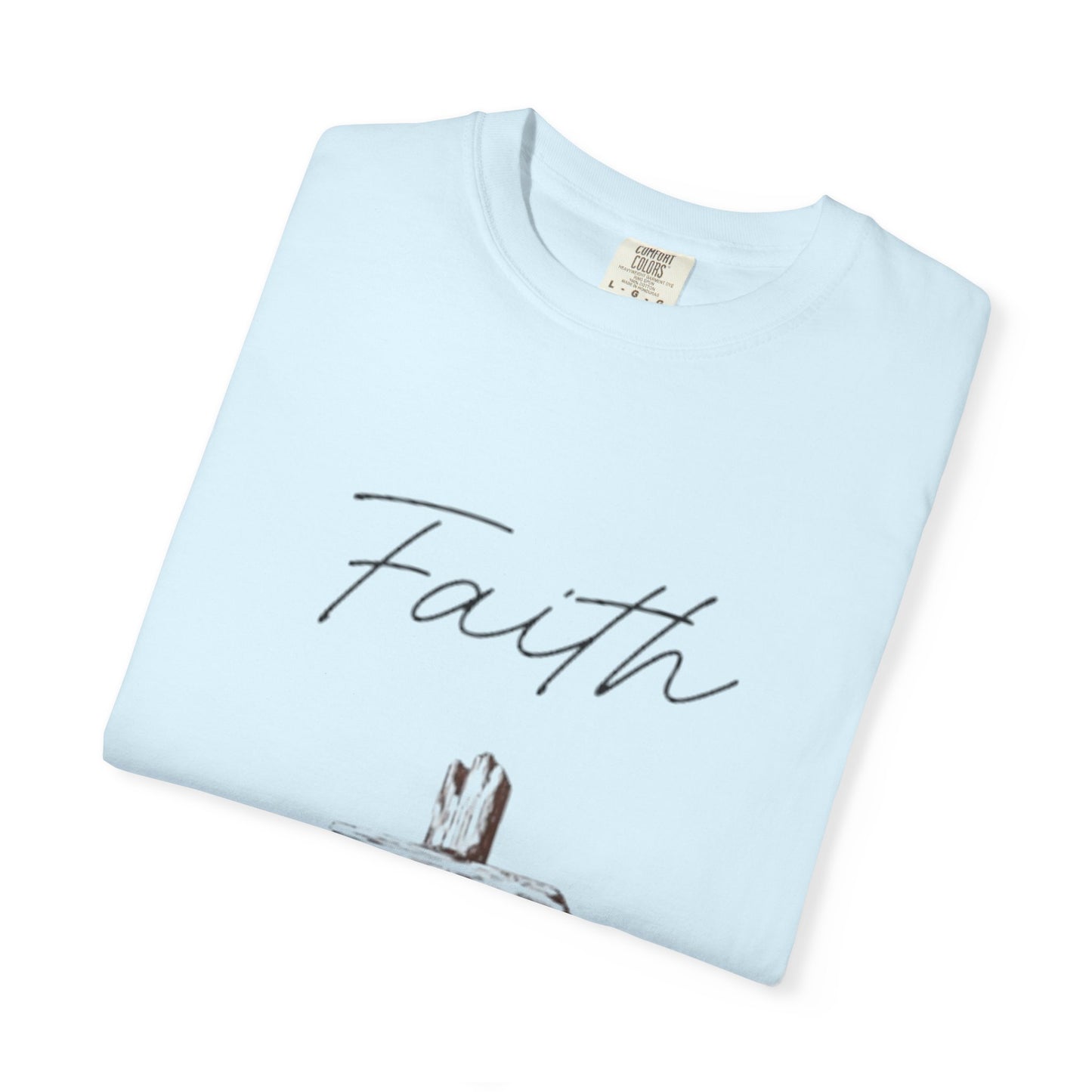 Faith Cross T‑Shirt — Christian Scripture Deuteronomy 31:8 Tee