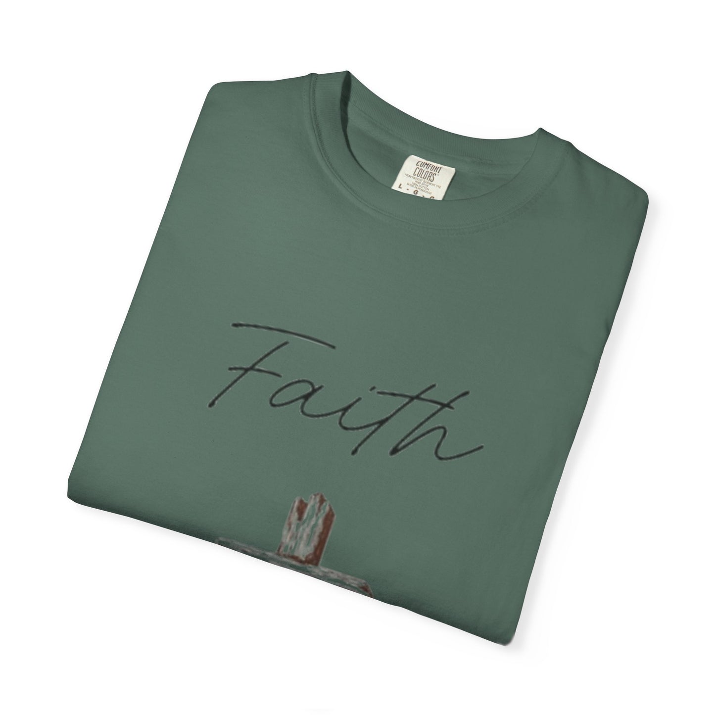 Faith Cross T‑Shirt — Christian Scripture Deuteronomy 31:8 Tee