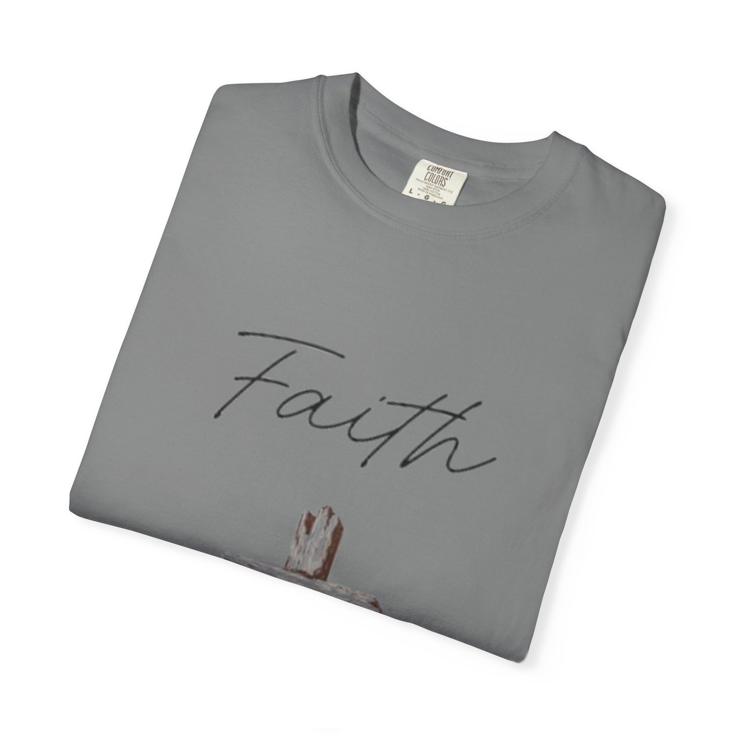 Faith Cross T‑Shirt — Christian Scripture Deuteronomy 31:8 Tee