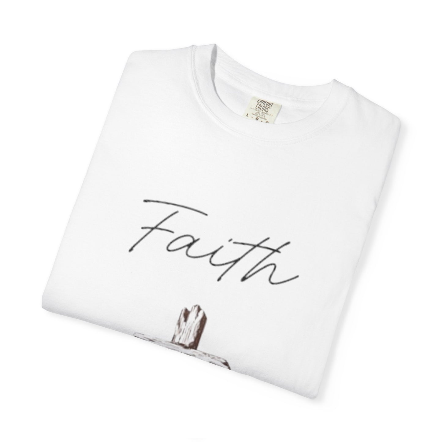 Faith Cross T‑Shirt — Christian Scripture Deuteronomy 31:8 Tee