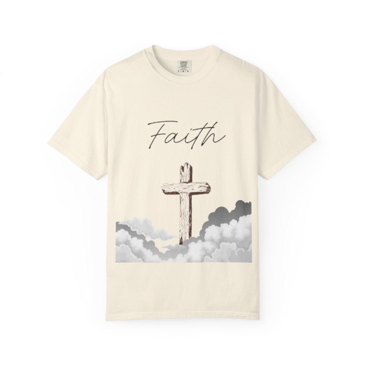 Faith Cross T‑Shirt — Christian Scripture Deuteronomy 31:8 Tee