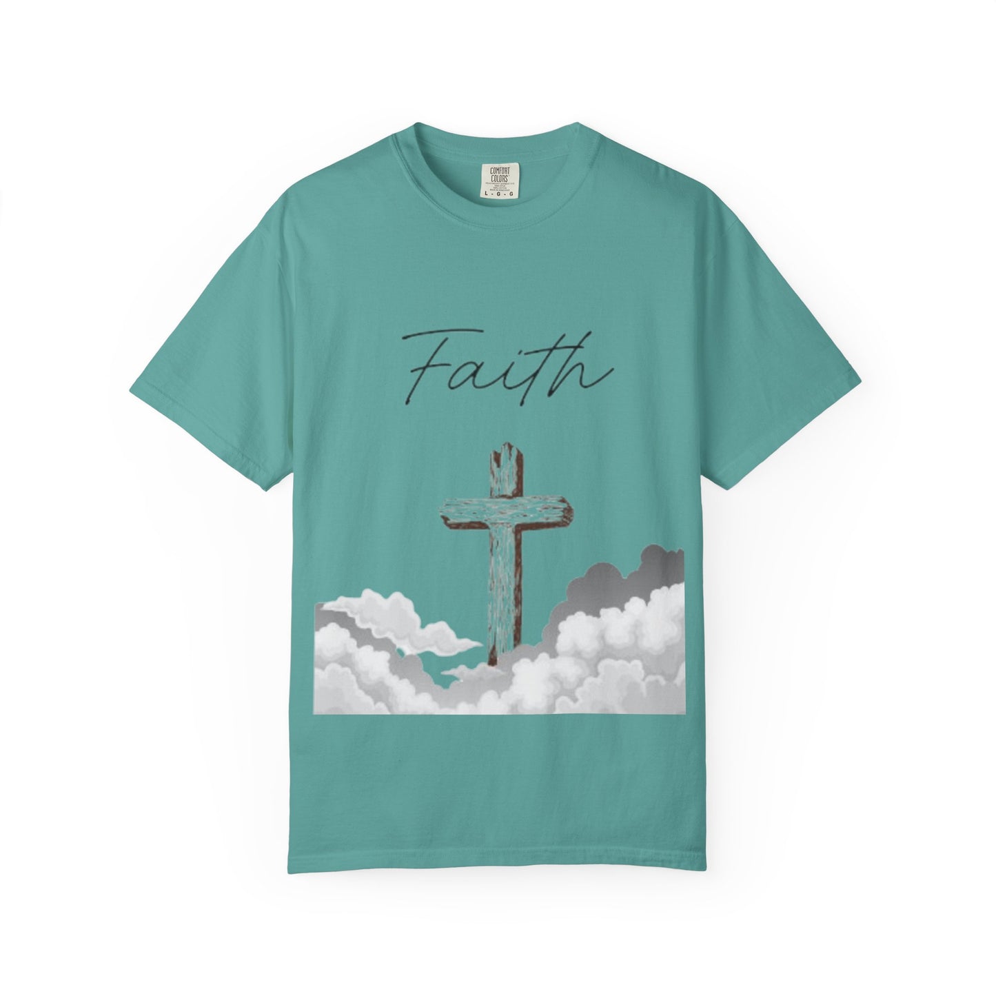 Faith Cross T‑Shirt — Christian Scripture Deuteronomy 31:8 Tee